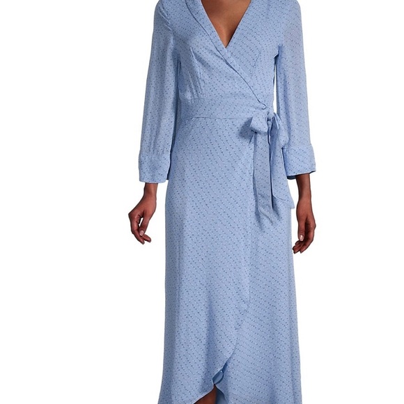 Ganni floral forever blue wrap midi, NWT, size 4 - Picture 2 of 3